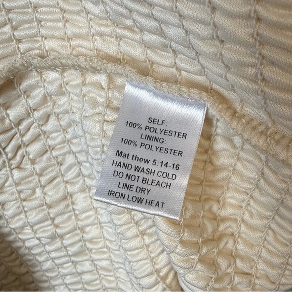 Promesa Ivory Smocked Blouse with Polka Dot Sheer Sleeves - Picture 6 of 6